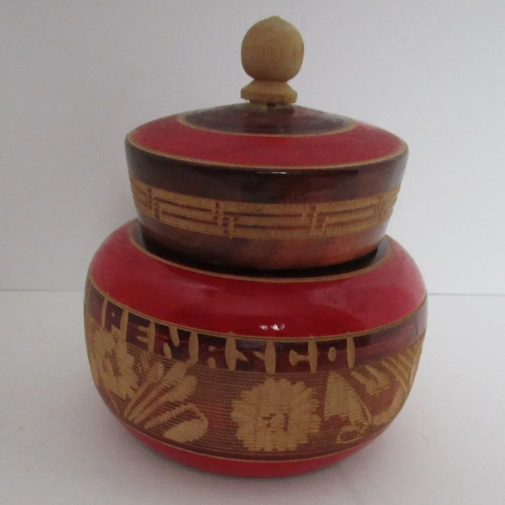 lathe turned wooden trinket box